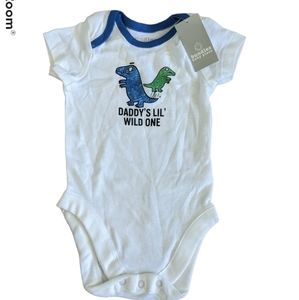 Daddy's Lil' Wild One dinosaur bodysuit onesie
